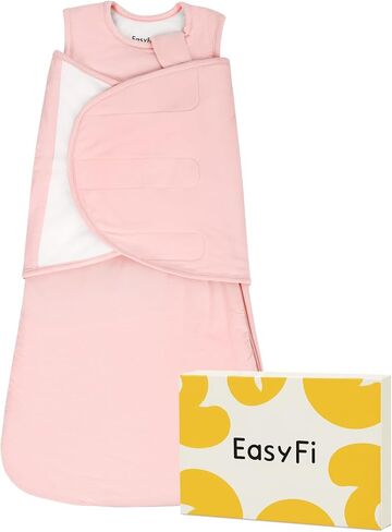 Newborn Sleep Sack Swaddle 1.0 TOG Rayon Made from Bamboo Sleep Sack 0-3 Months, 4-Way Adjustable Transitional Infant Swaddle with Removable Wings, 2-Way Zipper Unisex Baby Wearable Blanket in Kuwait