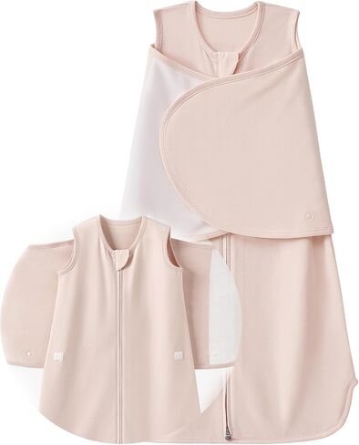 Newborn Sleep Sack Baby Swaddle 0-6 Months, Houdini Proof 1.0 TOG Zipper Wearable Blanket, Warm Nursery Swaddle for Boy Girl in Kuwait