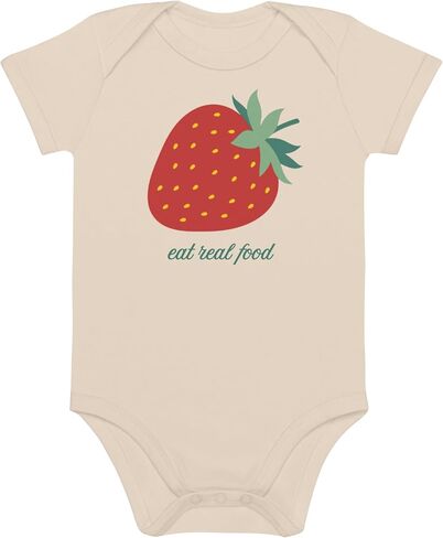 Eat Real Food Strawberry Organic Cotton Onesie in Kuwait