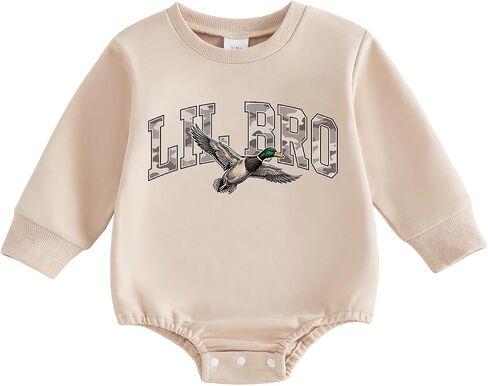 Big Brother Little Brother Matching Outfit Duck Hunting Clothes | Crewneck, Pullover, Long Sleeve, Little Brother Romper for Baby Boy, Big Brother Sweatshirt Top Boy in Kuwait