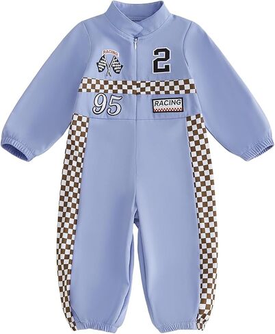 Baby Racing Car Outfit Zipper Romper Race Car One Piece Jumpsuit | Hidden zipper closure, Racing car one piece outfit, for photo shoot/holiday/birthday gifts in Kuwait