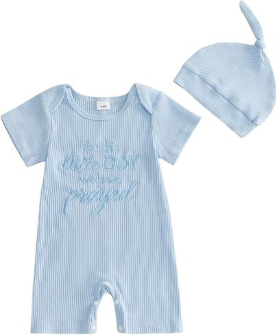For This Child We Have Prayed Newborn Baby Girl Boy Romper Outfit | For This Little Girl Boy We Have Prayed, Newborn Boy Girl Going Home Outfit Summer Clothes, Christian Short Sleeve Jumpsuit in Kuwait
