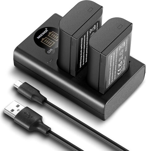 NEEWER Replacement Battery and Charger Set for DMW-BLK22, Compatible with Panasonic Lumix DC-S5 GH5 II S5 II GH6 S5 IIX S9, 2 Pack 2400 mAh Batteries and Type C Dual Channel USB Charger in Kuwait
