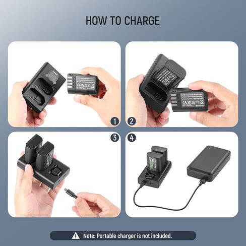 NEEWER Replacement Battery and Charger Set for DMW-BLK22, Compatible with Panasonic Lumix DC-S5 GH5 II S5 II GH6 S5 IIX S9, 2 Pack 2400 mAh Batteries and Type C Dual Channel USB Charger in Kuwait