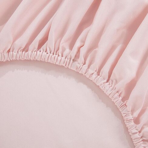 HOMBYS 3 Pieces Princess Pink CribBedding Set for Baby Girls, Ultra Soft Blush Pinch Pleat Comforter Set with Ruffles for All Season in Kuwait