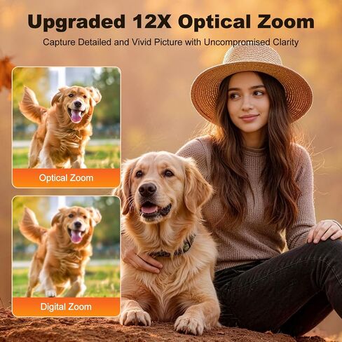 5K Digital Camera,80MP Digital Camera for Photography with 12X Optical Zoom | 3" 180° Flip Screen,Retractable Lens,WIFI,Flash,Autofocus,Vlogging Camera for Youtube with 2 Batteries & 16GB TF Card in Kuwait