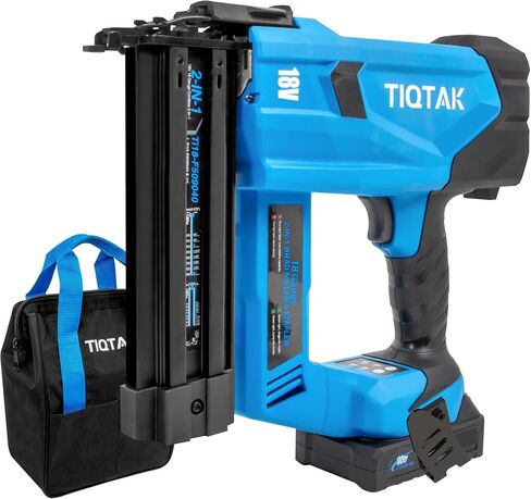 Cordless Brad Nailer with Battery, 2-in-1 Electric Nail Gun/Staple Gun Drives 1600 Nails per Charge, 18 Gauge 5/8’’ to 2’’ Nails and 1/2’’ to 1-5/8’’ Staples in Kuwait
