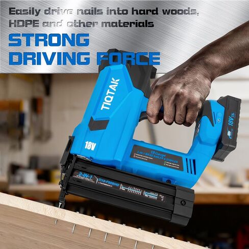 Cordless Brad Nailer with Battery, 2-in-1 Electric Nail Gun/Staple Gun Drives 1600 Nails per Charge, 18 Gauge 5/8’’ to 2’’ Nails and 1/2’’ to 1-5/8’’ Staples in Kuwait