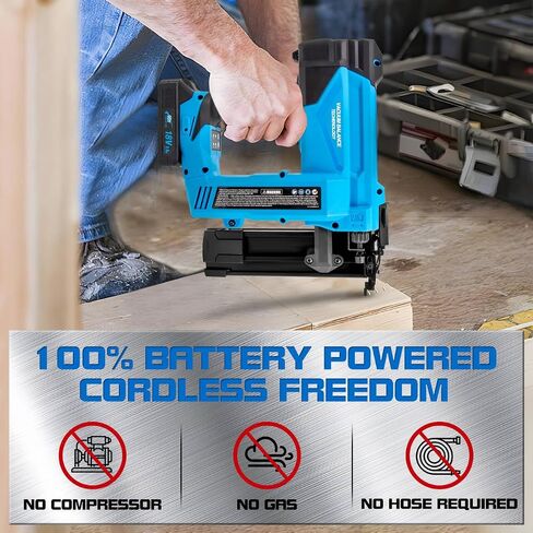 Cordless Brad Nailer with Battery, 2-in-1 Electric Nail Gun/Staple Gun Drives 1600 Nails per Charge, 18 Gauge 5/8’’ to 2’’ Nails and 1/2’’ to 1-5/8’’ Staples in Kuwait