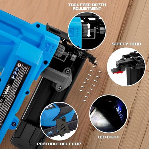 Cordless Brad Nailer with Battery, 2-in-1 Electric Nail Gun/Staple Gun Drives 1600 Nails per Charge, 18 Gauge 5/8’’ to 2’’ Nails and 1/2’’ to 1-5/8’’ Staples in Kuwait