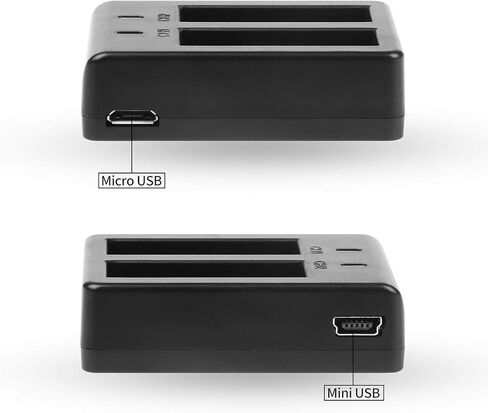 Dual Battery Charger with 4 Pack Replacement Battery 3.7V 900mAh Li-ion Compatible with SJCAM SJ4000 SJ5000 SJ6000 M10 Action Camera in Kuwait