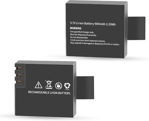 Dual Battery Charger with 4 Pack Replacement Battery 3.7V 900mAh Li-ion Compatible with SJCAM SJ4000 SJ5000 SJ6000 M10 Action Camera in Kuwait