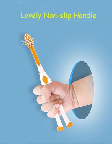 newrichbee 8 Packs Lovely Deer Kids Toothbrush for 2-8 Years | Extra Soft Toddler Toothbrush(Pink&Orange&Blue&Green) in Kuwait