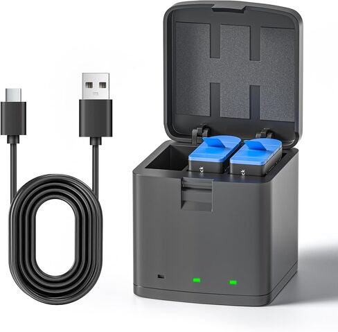 EERSY 2 Pack Batteries with 3-Channel Charger Station Compatible with GoPro Hero 12, 11, 10, 9 Black Camera Battery in Kuwait