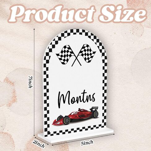 F1 Decor Baby Boy Monthly Milestone Baby Room Decor Acrylic 5 * 7 Inch | Funny Racing Car Decor Baby Boy Monthly Milestone 1-12 Monthly Baby Milestone Boy Newborn Photography Props in Kuwait