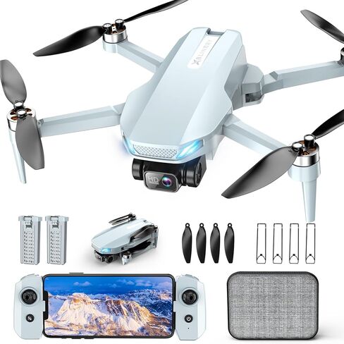 2K Drone with Camera for Adults & Beginners, Foldable FPV Mini Drone with Brushless Motor, 36 Min Flight Time, 2 Batteries, One-Key Takeoff/Landing, Gesture Selfie, Carrying Case in Saudi Arabia