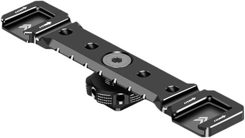Cold Shoe Mount Bracket Aluminum Dual Hot Shoe Extension Bar Plate Adapter Compatible with Microphone LED Video Light Stand in Kuwait