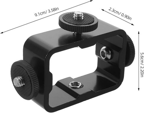 GANAZONO Triple Cold Shoe Mount Flash Bracket for Cameras and Microphones, Aluminum Alloy 1/4 Thread Compact Lightweight Camera Bracket for Professional Video Production and Filming Setup in Kuwait
