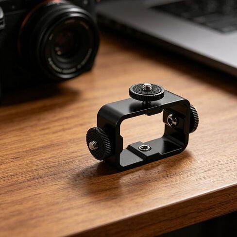 GANAZONO Triple Cold Shoe Mount Flash Bracket for Cameras and Microphones, Aluminum Alloy 1/4 Thread Compact Lightweight Camera Bracket for Professional Video Production and Filming Setup in Kuwait