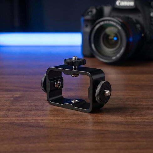 GANAZONO Triple Cold Shoe Mount Flash Bracket for Cameras and Microphones, Aluminum Alloy 1/4 Thread Compact Lightweight Camera Bracket for Professional Video Production and Filming Setup in Kuwait