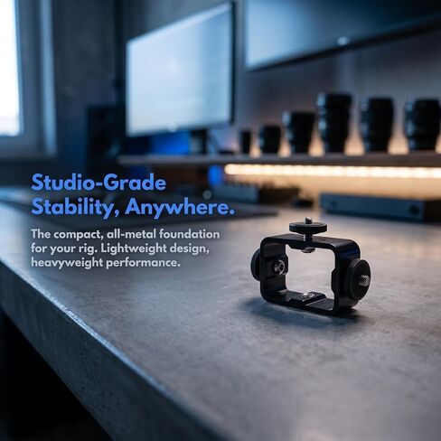 GANAZONO Triple Cold Shoe Mount Flash Bracket for Cameras and Microphones, Aluminum Alloy 1/4 Thread Compact Lightweight Camera Bracket for Professional Video Production and Filming Setup in Kuwait