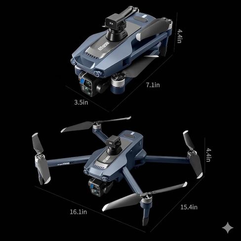 GPS Drone with One Key Airdrop (1 pound), 5G Technology, Brushless Motor, 360° Laser Obstacle Avoidance, 5 Inch Touch - Screen Display Remote Controller, 2.7K Real Pixels, 3 Axis Gimbal Camera, Auto Return (Go Home), One Key Follow (Follow me), Speed Adju in Kuwait