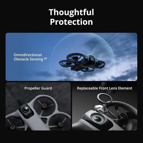 DJI Avata 360 FPV Drone Bundle: 4 Intelligent Flight Batteries, Goggles N3 & RC Motion 3 Controller | 4K 360° Immersive Flight, Easy ACRO, 128GB SD Card & Sling Bag in Kuwait