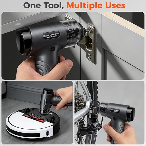 32in1 Electric Screwdriver 7 Torque for Home Repair | Digital display, LED light, 2500mAh battery, motor lock, 1/4" hex, for electronics, furniture, DIY in Kuwait