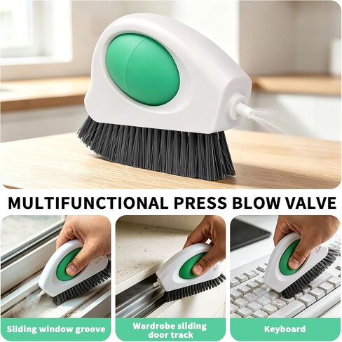 Allinside 2 in 1 Groove Cleaning Brush, Window Track Cleaning Tools with Soft Air Bulb, Press-to-Blow Crevice Cleaner for Sliding Door Tracks, Window Sills, Keyboards and Tight Spaces in Kuwait