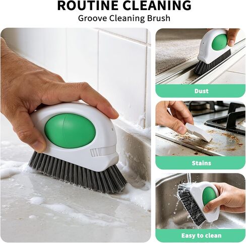 Allinside 2 in 1 Groove Cleaning Brush, Window Track Cleaning Tools with Soft Air Bulb, Press-to-Blow Crevice Cleaner for Sliding Door Tracks, Window Sills, Keyboards and Tight Spaces in Kuwait
