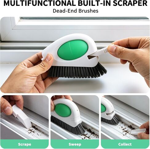 Allinside 2 in 1 Groove Cleaning Brush, Window Track Cleaning Tools with Soft Air Bulb, Press-to-Blow Crevice Cleaner for Sliding Door Tracks, Window Sills, Keyboards and Tight Spaces in Kuwait