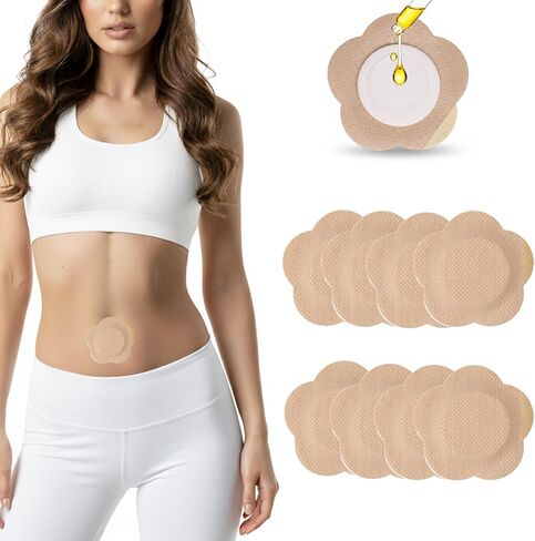 55PCS Castor Oil Patches for Belly Button – Disposable Castor Oil Pack Wraps with Organic Cotton Pad, Leak-Proof Belly Button Patch Cover, Portable, Breathable & Skin-Friendly in Kuwait