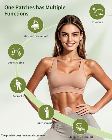 48PCS Castor Oil Patches, Leak-Proof Belly Button Patch Cover | Disposable Castor Oil Pack Wraps with Organic Cotton Patches, Castor Oil Not Included, Portable & Breathable, Skin-Friendly in Kuwait