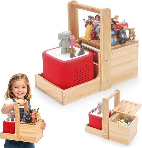 Handheld Shelf Storage for Tonies Organizer, holder for Toniebox 1/2 Tonies Figures Characters Portable Shelf Magnetic, with Hidden Storage for Tonieplay Game, Charger & Accessories in Kuwait