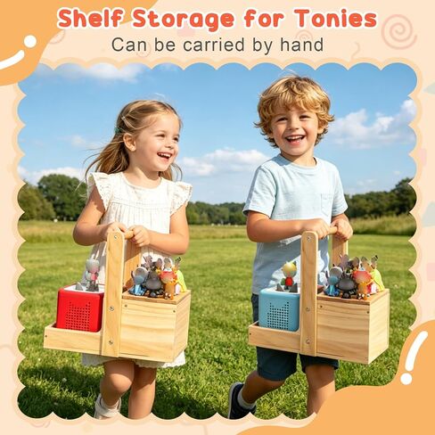 Handheld Shelf Storage for Tonies Organizer, holder for Toniebox 1/2 Tonies Figures Characters Portable Shelf Magnetic, with Hidden Storage for Tonieplay Game, Charger & Accessories in Kuwait