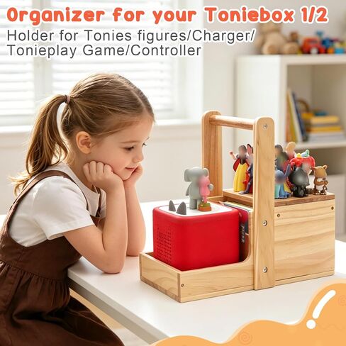Handheld Shelf Storage for Tonies Organizer, holder for Toniebox 1/2 Tonies Figures Characters Portable Shelf Magnetic, with Hidden Storage for Tonieplay Game, Charger & Accessories in Kuwait