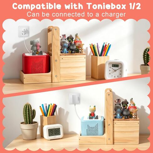 Handheld Shelf Storage for Tonies Organizer, holder for Toniebox 1/2 Tonies Figures Characters Portable Shelf Magnetic, with Hidden Storage for Tonieplay Game, Charger & Accessories in Kuwait