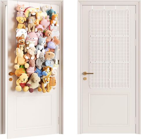 B9 Stuffed Animal Storage, Over the Door Hanging Plush Zoo Storage Organizer for Bedroom Décor, 6 Packs Metal Stuffed Animal Holder for Toddler Rooms, Playrooms, Bedrooms, Nurseries, White in Kuwait
