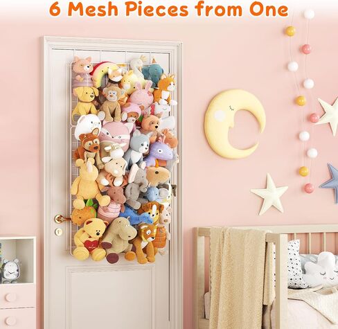 B9 Stuffed Animal Storage, Over the Door Hanging Plush Zoo Storage Organizer for Bedroom Décor, 6 Packs Metal Stuffed Animal Holder for Toddler Rooms, Playrooms, Bedrooms, Nurseries, White in Kuwait