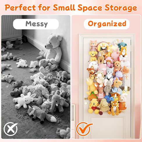 B9 Stuffed Animal Storage, Over the Door Hanging Plush Zoo Storage Organizer for Bedroom Décor, 6 Packs Metal Stuffed Animal Holder for Toddler Rooms, Playrooms, Bedrooms, Nurseries, White in Kuwait