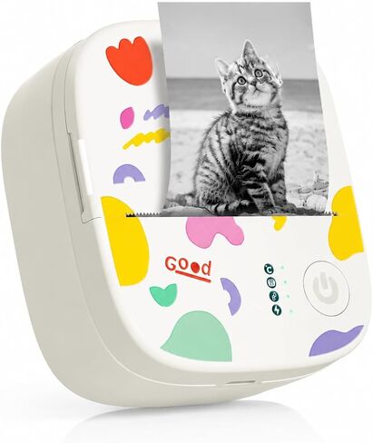 Mini Sticker Printer Print Pod Portable Thermal Inkless Sticker Maker Bluetooth Pocket Mini Photo Printer Instant Print for School Office Home for Study Note, Journal, DIY, Gift in Kuwait