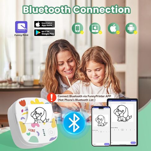 Mini Sticker Printer Print Pod Portable Thermal Inkless Sticker Maker Bluetooth Pocket Mini Photo Printer Instant Print for School Office Home for Study Note, Journal, DIY, Gift in Kuwait