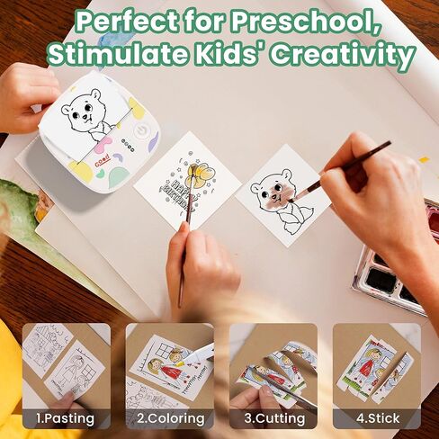 Mini Sticker Printer Print Pod Portable Thermal Inkless Sticker Maker Bluetooth Pocket Mini Photo Printer Instant Print for School Office Home for Study Note, Journal, DIY, Gift in Kuwait