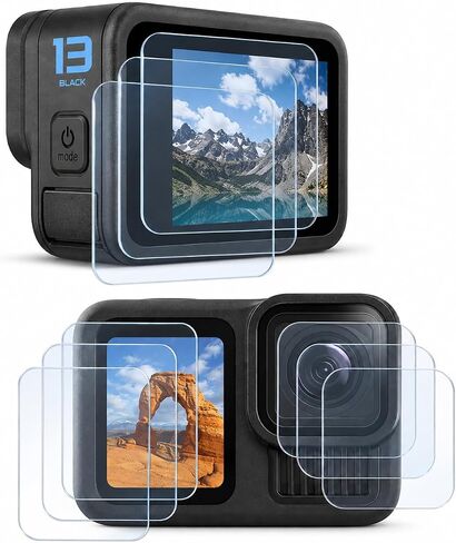 Screen Protector Compatible with GoPro Hero 13 Hero13 Black HD 9H Hardness | GoPro Hero 13 screen protector with 9H tempered glass[9 PCS], HD clarity, 2.5D edges, and 3-pack protection in Kuwait