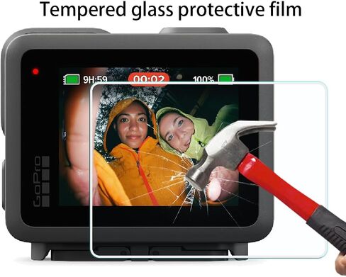 Screen Protector Compatible for GoPro LIT HERO Camera (for Accessories), | HUIPUXIANG 0.3mm High Definition 9H Hardness Optical LCD Premium Glass Protective Cover in Kuwait