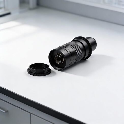 Industrial C-Mount Zoom Lens 0.7-4.5X for Microscope Camera, Alloy Monocular Lens for Electronic PCB Jewelry Analysis(120X) in Kuwait