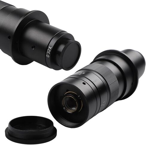 Industrial C-Mount Zoom Lens 0.7-4.5X for Microscope Camera, Alloy Monocular Lens for Electronic PCB Jewelry Analysis(120X) in Kuwait