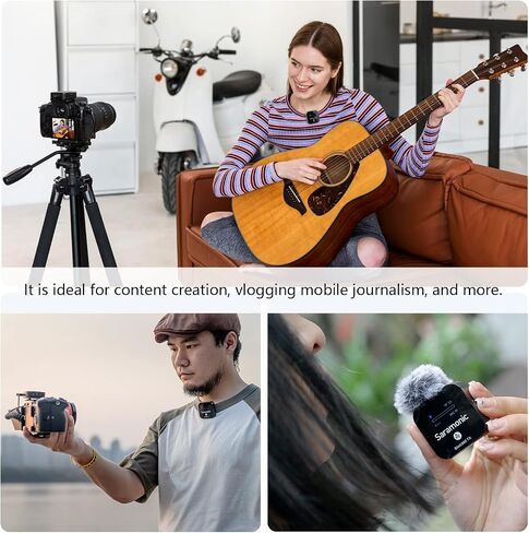 Saramonic Blink900 B1 Wireless Lavalier Microphone System & 656ft Wireless Range & OLED Screen for Canon Nikon DSLR Camera, Camcorder, for Interview, Vlogging, Tiktok, YouTube Video, News Gathering in Kuwait