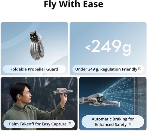 DJI Flip (RC-N3) Bundle with 128GB Micro SD Card& Propeller Guard Ring& Strobe Light - Drone With 4K UHD Camera for Adults, Under 249g, Palm Takeoff, Auto Return, 31-Min Flight Time in Kuwait
