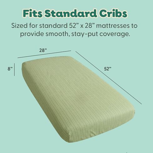 The Peanutshell Dinosaur 4pk Fitted Crib Sheet Set - Soft Microfiber & Breathable Baby Crib Sheets Boy, Fits Standard Mattress 52x28, Infant & Toddler Bed Sheets in Kuwait